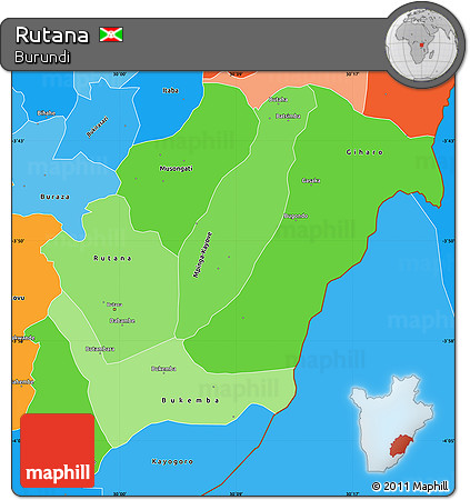 Political Shades Simple Map of Rutana