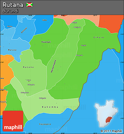 Political Shades Simple Map of Rutana