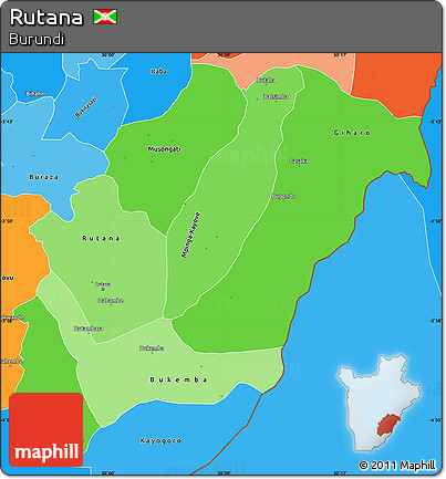 Political Shades Simple Map of Rutana
