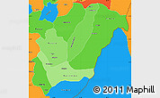 Political Shades Simple Map of Rutana, political outside