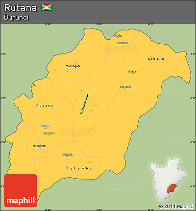 Savanna Style Simple Map of Rutana, cropped outside