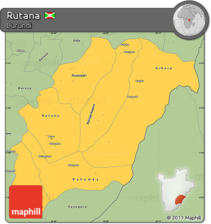 Savanna Style Simple Map of Rutana