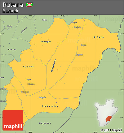Savanna Style Simple Map of Rutana