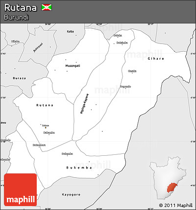 Silver Style Simple Map of Rutana