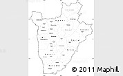 Blank Simple Map of Burundi, cropped outside