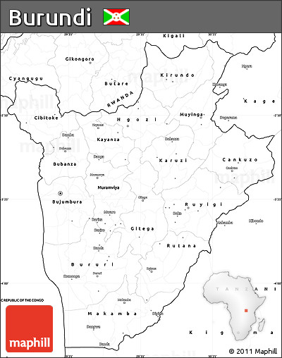 Blank Simple Map of Burundi