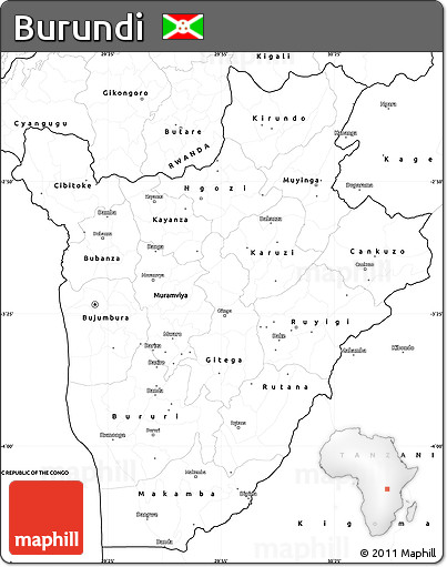 Blank Simple Map of Burundi