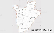 Classic Style Simple Map of Burundi, cropped outside