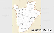 Classic Style Simple Map of Burundi, single color outside