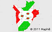 Flag Simple Map of Burundi, flag rotated