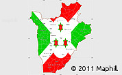 Flag Simple Map of Burundi, single color outside