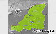 Physical 3D Map of Banteay Meanchey, desaturated