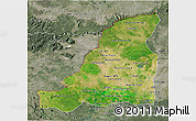 Satellite 3D Map of Banteay Meanchey, semi-desaturated