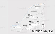 Silver Style 3D Map of Banteay Meanchey, single color outside