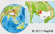 Physical Location Map of Banteay Meanchey, highlighted country