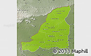Physical Map of Banteay Meanchey, semi-desaturated