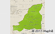 Physical Map of Banteay Meanchey, shaded relief outside