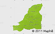 Physical Map of Banteay Meanchey, single color outside