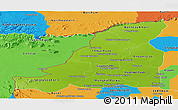 Physical Panoramic Map of Banteay Meanchey, political outside