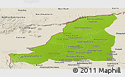 Physical Panoramic Map of Banteay Meanchey, shaded relief outside