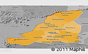 Political Shades Panoramic Map of Banteay Meanchey, desaturated