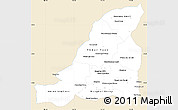 Classic Style Simple Map of Banteay Meanchey, single color outside