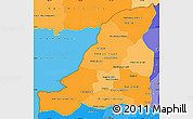 Political Shades Simple Map of Banteay Meanchey