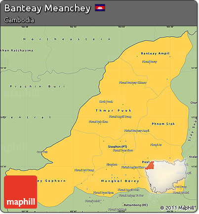 Savanna Style Simple Map of Banteay Meanchey