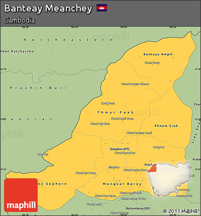 Savanna Style Simple Map of Banteay Meanchey
