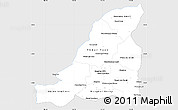 Silver Style Simple Map of Banteay Meanchey, single color outside