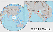 Gray Location Map of Sisophon (PT)