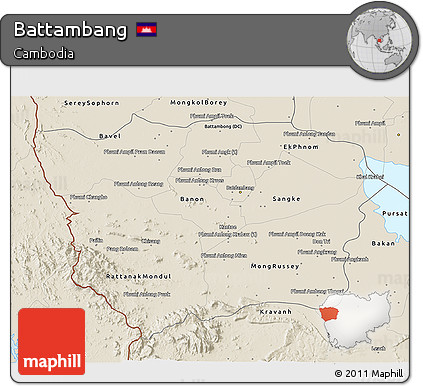 Shaded Relief 3D Map of Battambang