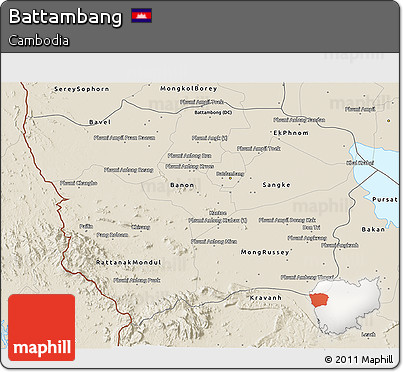Shaded Relief 3D Map of Battambang