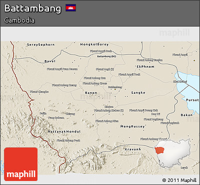 Shaded Relief 3D Map of Battambang