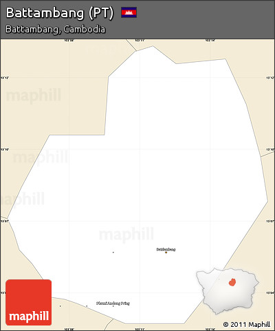 Classic Style Simple Map of Battambang (PT)