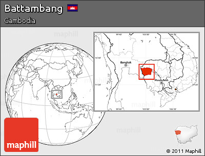Blank Location Map of Battambang