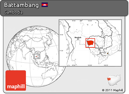Blank Location Map of Battambang