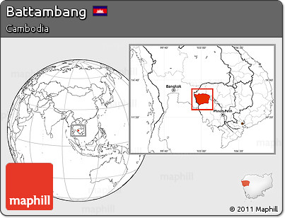 Blank Location Map of Battambang