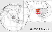 Blank Location Map of Battambang, highlighted country