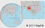 Gray Location Map of Battambang, within the entire country