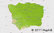Physical Map of Battambang, cropped outside