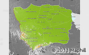 Physical Map of Battambang, desaturated