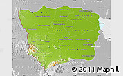 Physical Map of Battambang, lighten, desaturated