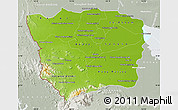 Physical Map of Battambang, lighten, semi-desaturated