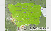 Physical Map of Battambang, semi-desaturated