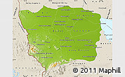 Physical Map of Battambang, shaded relief outside