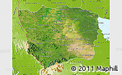 Satellite Map of Battambang, physical outside
