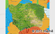 Satellite Map of Battambang, political outside