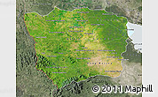 Satellite Map of Battambang, semi-desaturated