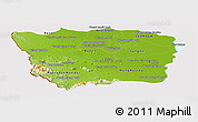 Physical Panoramic Map of Battambang, cropped outside
